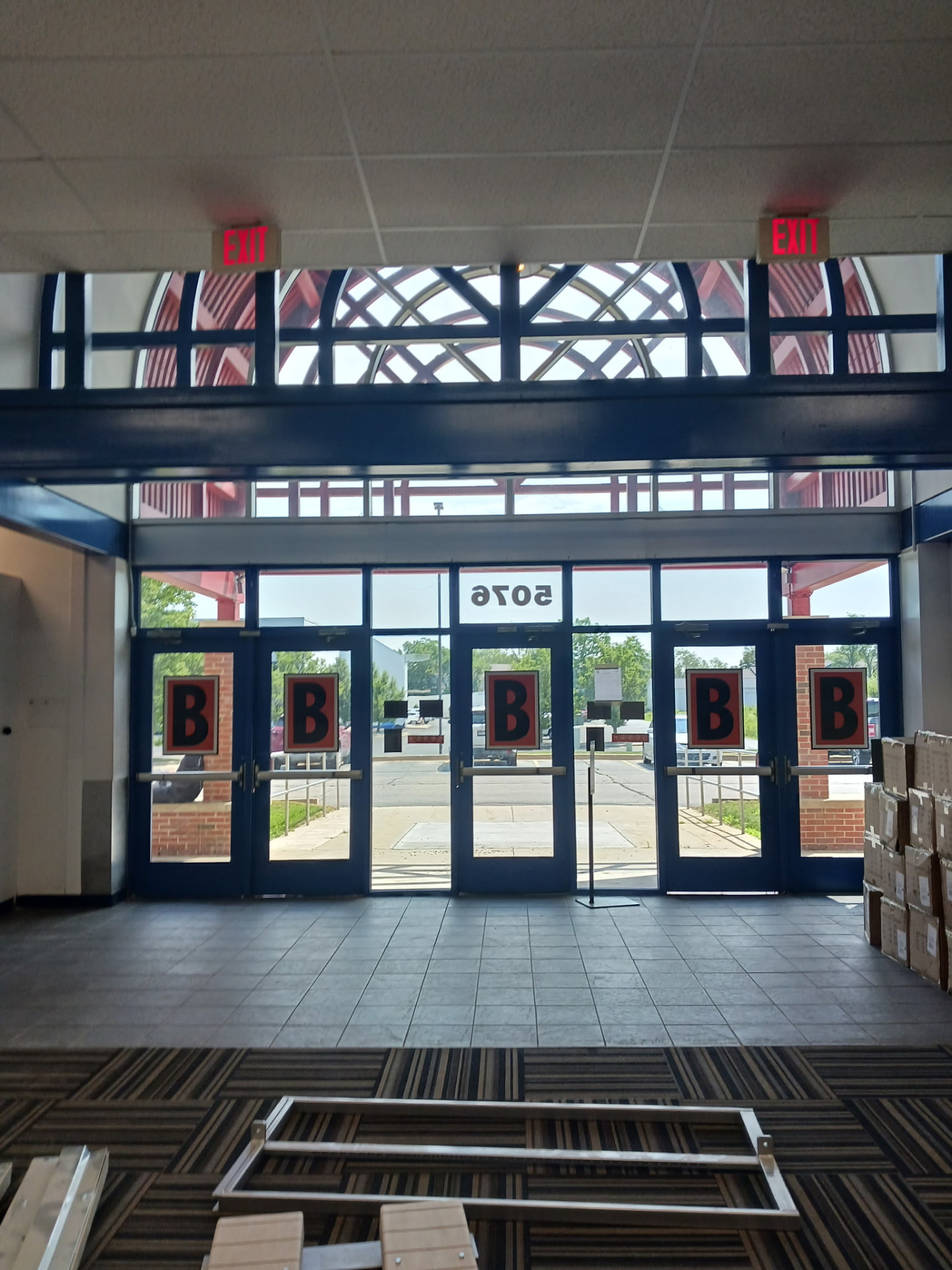 Repainted main entrance and lobby